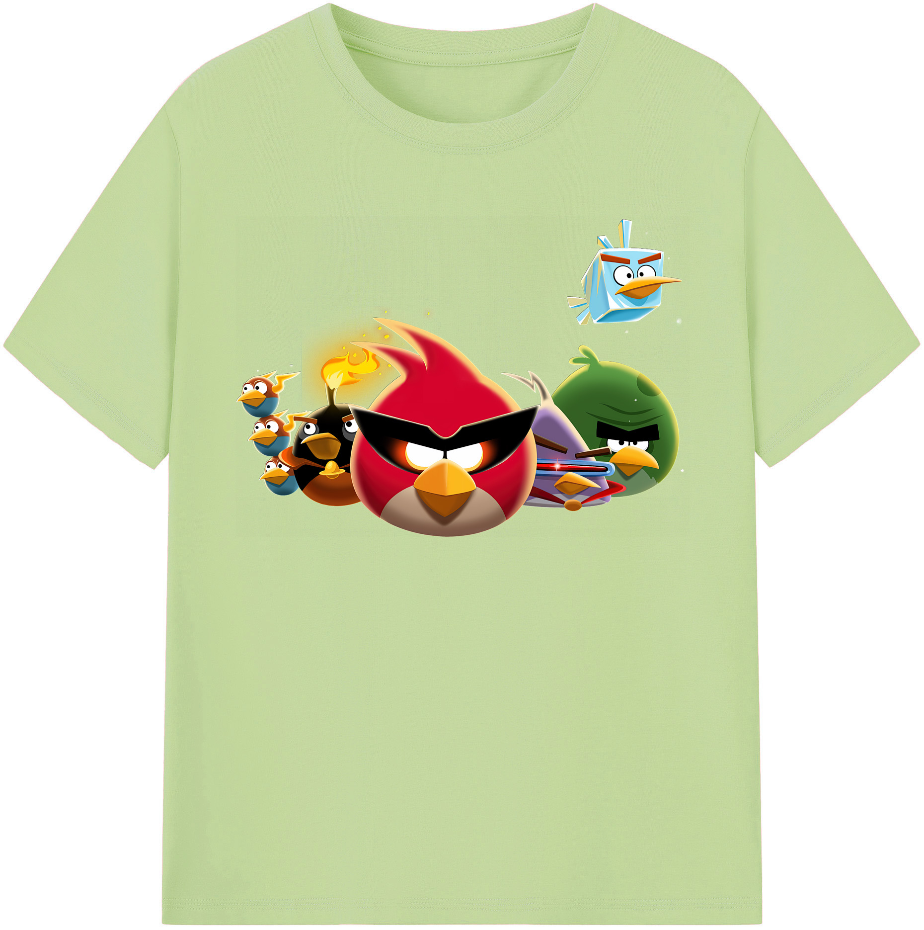 （画像用） Angry Birds アングリーバード 綿100％半袖Tシャツ（フロントプリント）